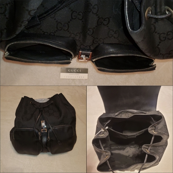 Authentic Gucci Jackie Canvas/ Leather Backpack (unisex) - Picture 7 of 9